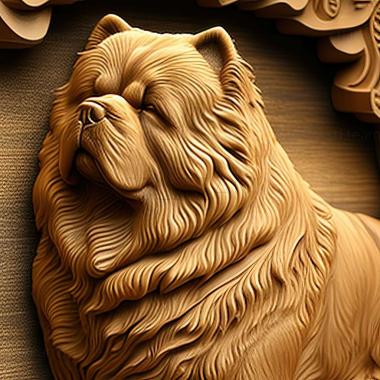 3D model Chow chow dog (STL)